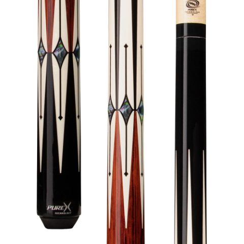 Pure X Black/Cocobolo with Abalone Wrapless Cue